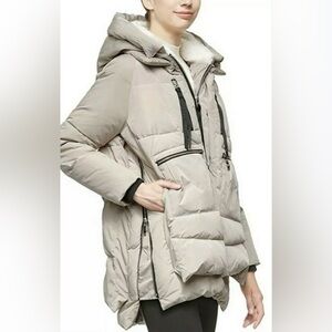 OROLAY Beige Hooded Puffer Jacket
